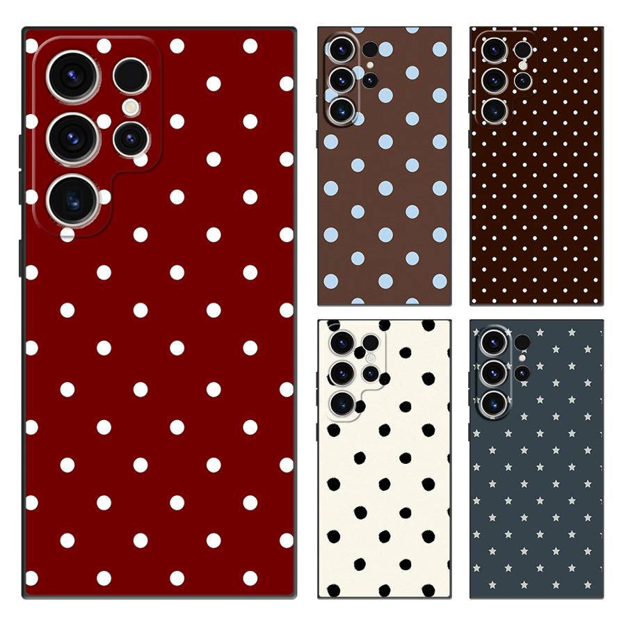 Samsung Galaxy S24 - レトロな水玉模様のスマホケース、Samsung Galaxy S26 Note 20 Ultra