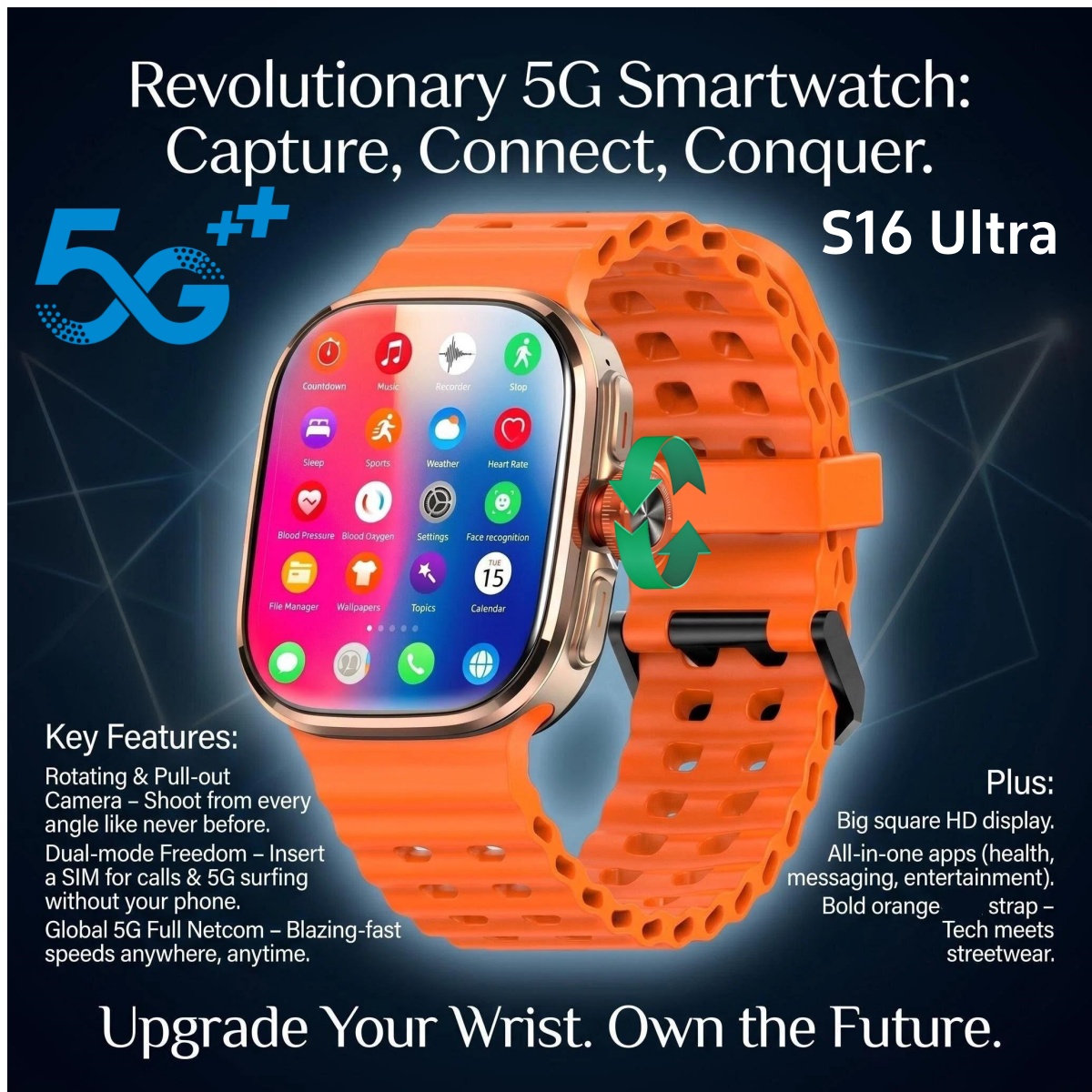オリジナルS16ウルトラスマートウォッチ5G LTE And - Fall Detection Watch のレビューと価格
